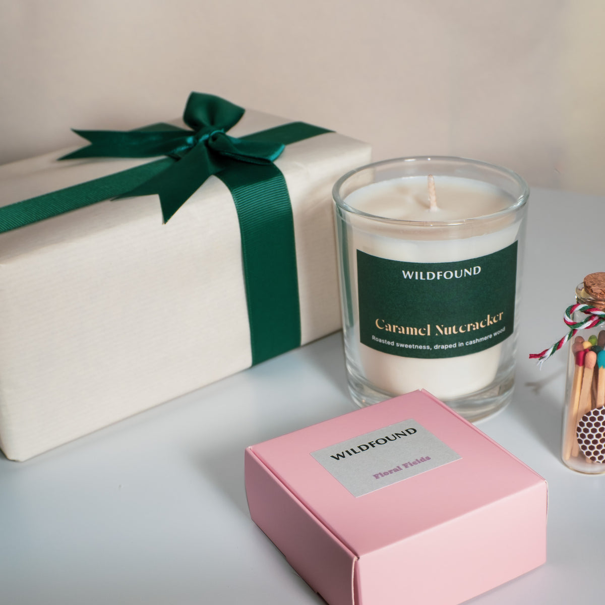 Caramel Nutcracker Christmas Gift Set Limited Edition (Candle, Melts & Matches) - Wildfound Christmas Set - Caramel Nutcracker Christmas Gift Set Limited Edition (Candle, Melts & Matches)