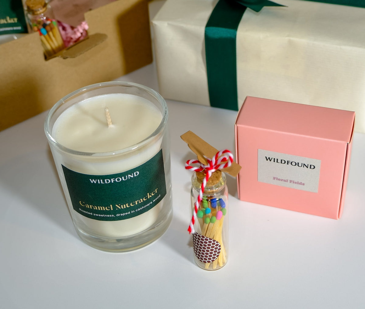Caramel Nutcracker Christmas Gift Set Limited Edition (Candle, Melts & Matches) - Wildfound Christmas Set - Caramel Nutcracker Christmas Gift Set Limited Edition (Candle, Melts & Matches)