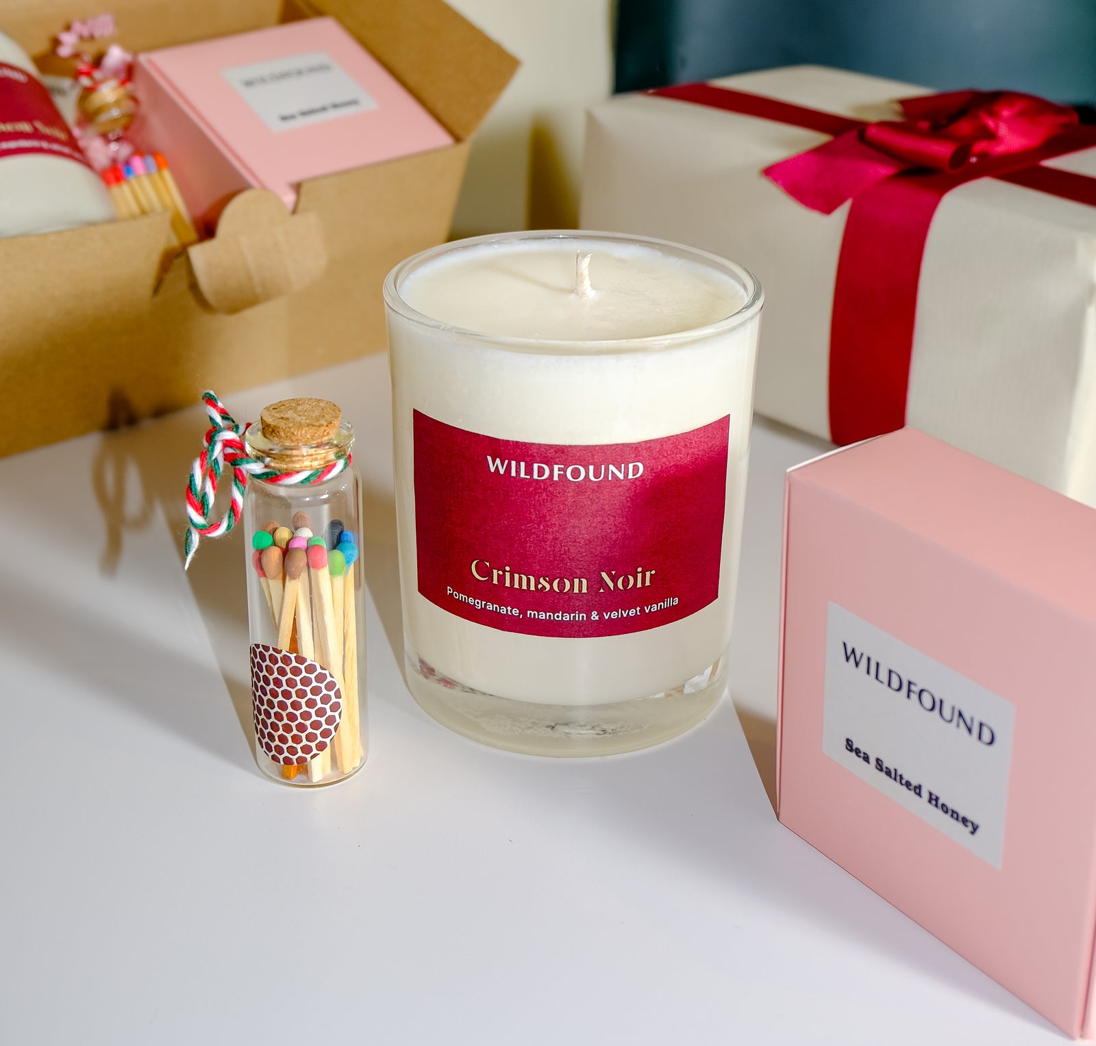 Colourful matches plant wax gift sets