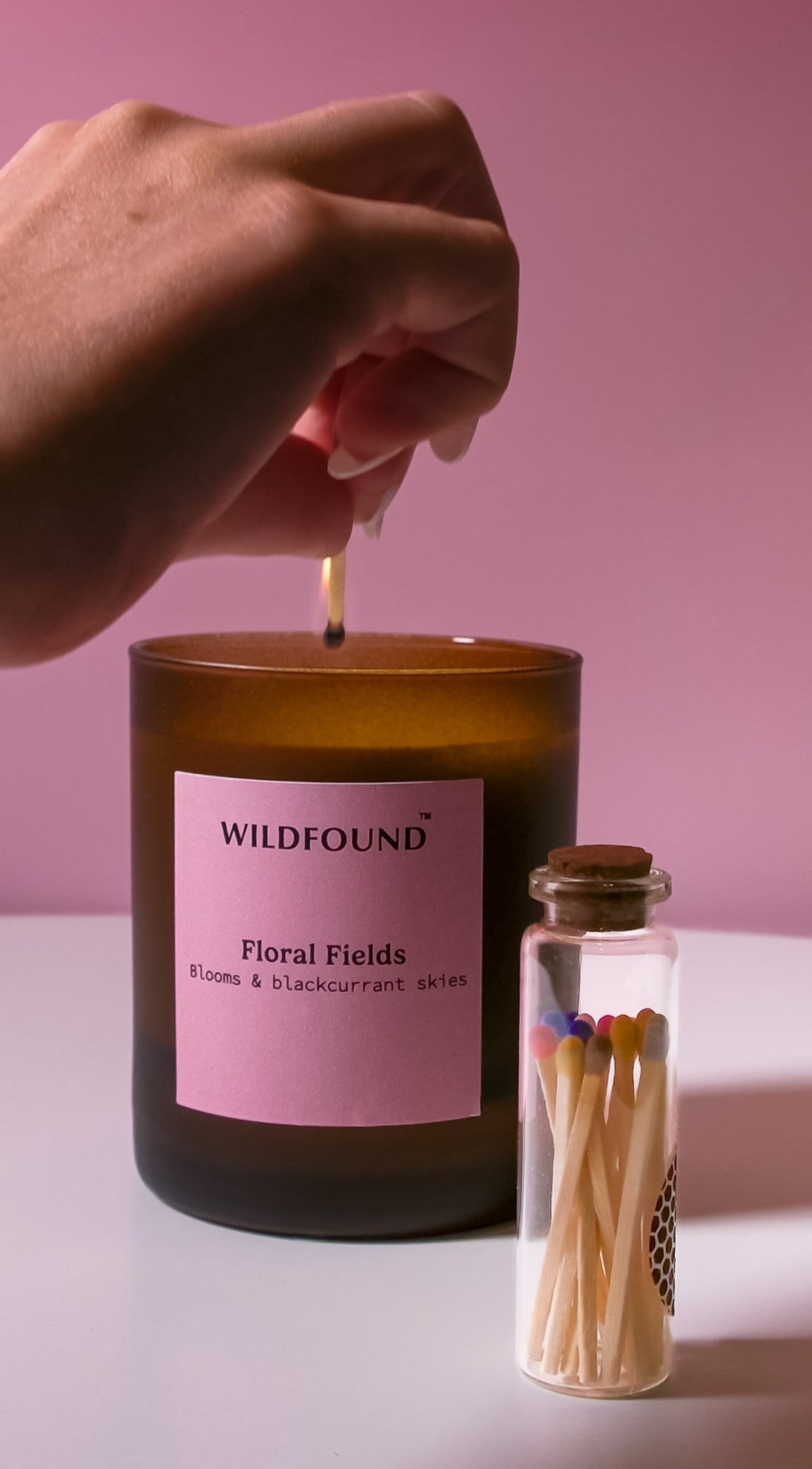 Lighting-Floral-Fields-Plant--Wax-Candle-Colourful-Matches