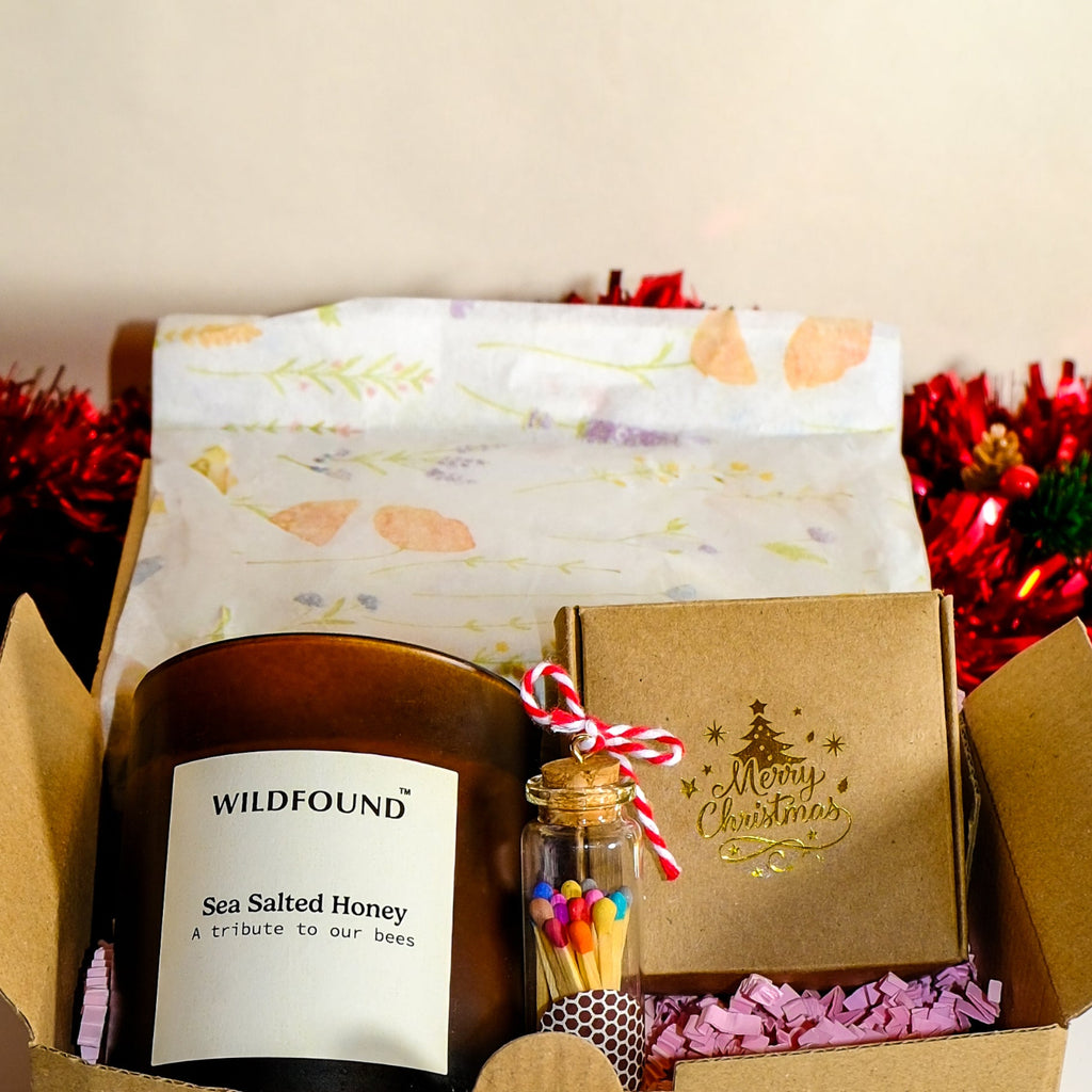 Sea Salted Honey Plant Wax Gift Set (Candle, Melts & Matches) - Wildfound Gift Set -
