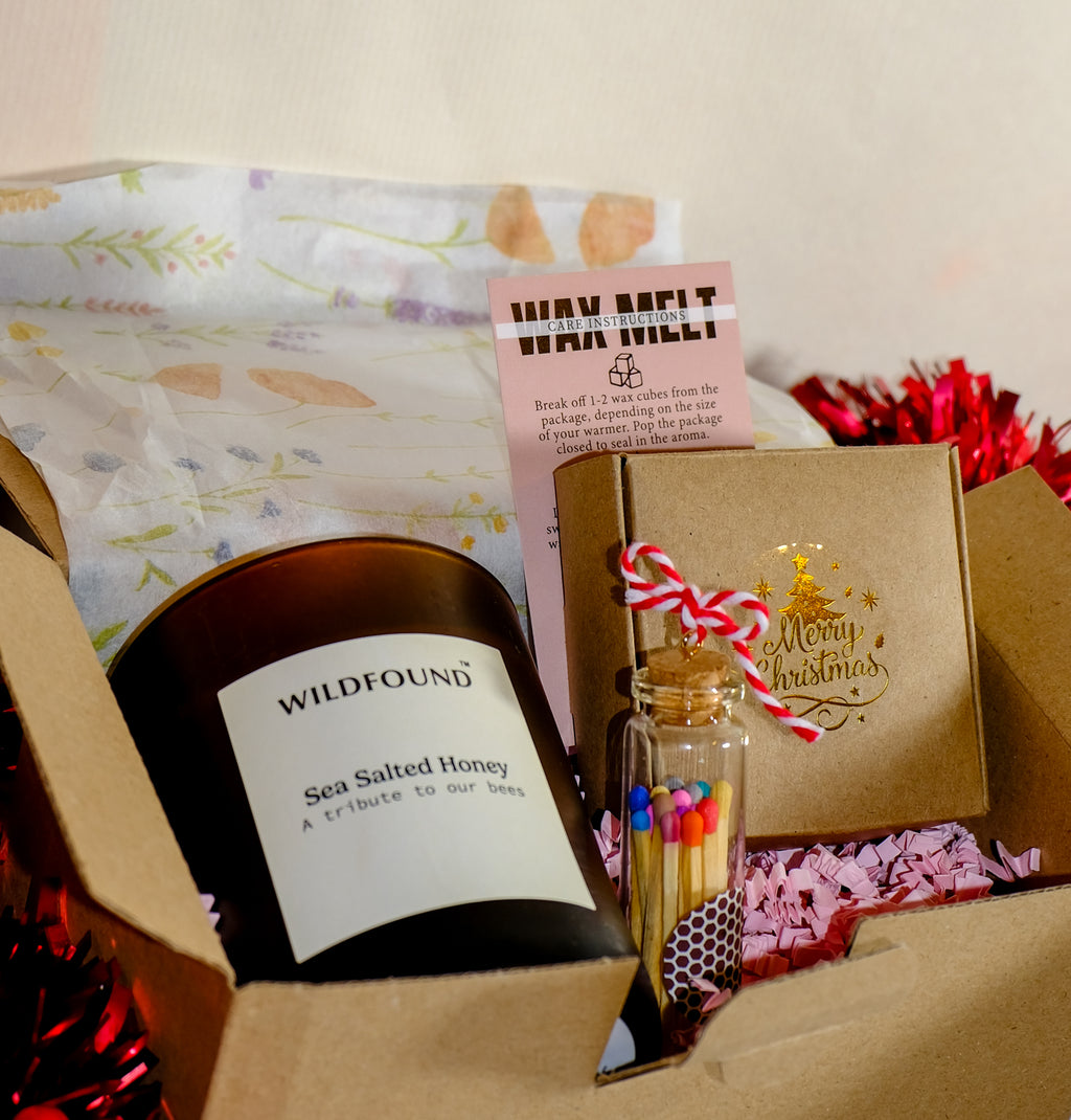 Sea Salted Honey Plant Wax Gift Set (Candle, Melts & Matches) - Wildfound Gift Set